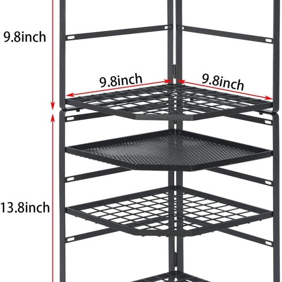 2 Pack Stackable Corner Shelf Stand – Height Adjustable Cabinet Corner Rack - Picture 5 of 7